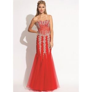 Jovani 5908 strapless prom dress